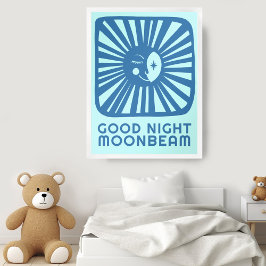 Póster Buenas noches Moonbeam Cute Moon Nursery Room Art
