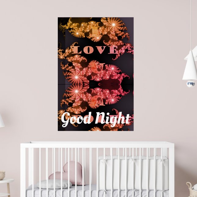 Póster Buenas Noches Te Amo Dulces Sueños (Guardería 2)