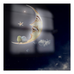 Póster Buenas noches y dulces sueños Arte de periquitos d