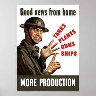 Póster Buenas noticias del hogar - propaganda de WWII