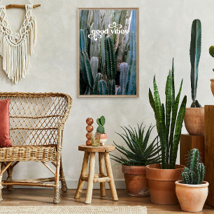 Póster Buenas Vibraciones   Cactus del Desierto de Verano