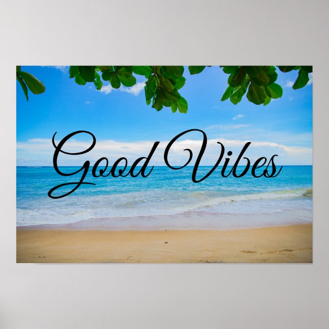 Póster Buenas vibraciones Playa tropical panorámica (Frente)