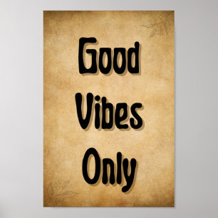 Póster Buenas vibraciones sólo estilo vintage
