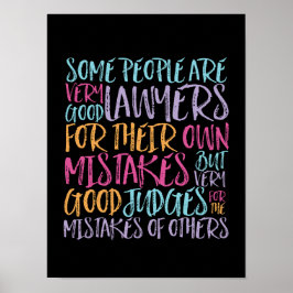 Póster Buenos abogados y jueces por errores Inspiradores