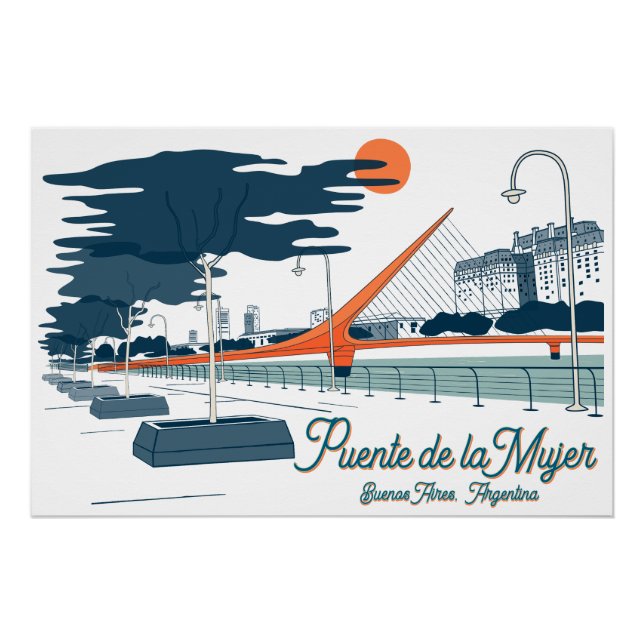 Póster Buenos Aires, Argentina Architecture travel city (Anverso)