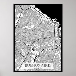 Póster Buenos Aires Argentina Map
