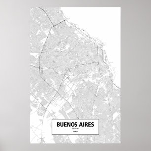 Póster Buenos Aires, Argentina (negro sobre blanco)