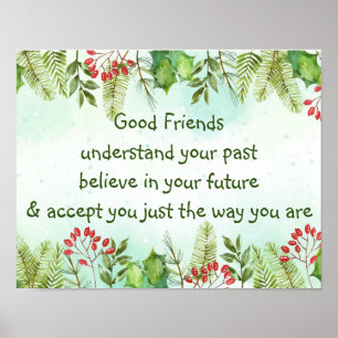 Póster Buenos amigos entienden a Navidades Inspiradores