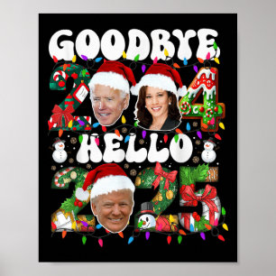 Póster Buenos días 2024 Navidades divertidos Trump Happ