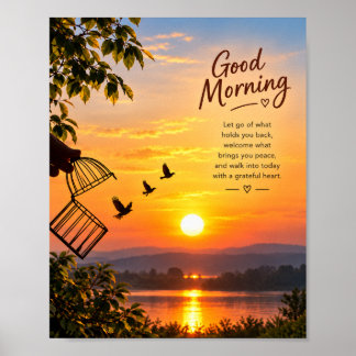 Póster Buenos Días – Abraza la Paz y Deja Ir