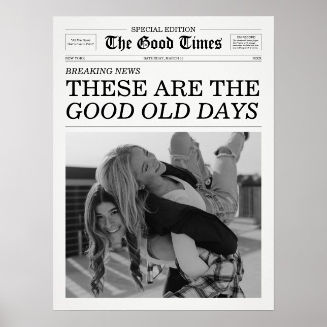 Póster Buenos días al periódico Good Times (Frente)