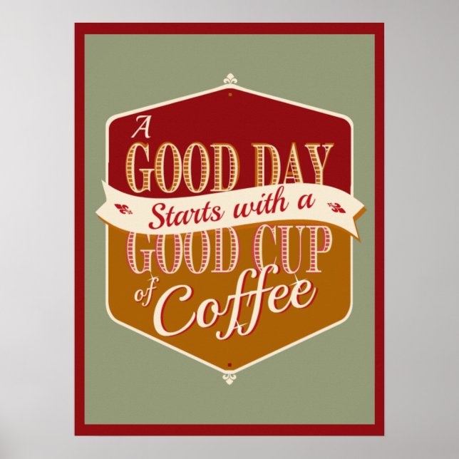 Póster Buenos días, buen café (Frente)