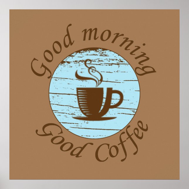 Póster buenos días buen café divertido (Frente)