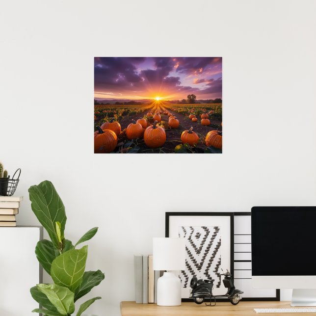 Póster Buenos días campo de otoño (Oficina en casa)
