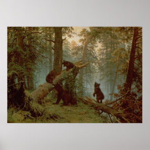 Póster Buenos días en un bosque de pinos, 1889