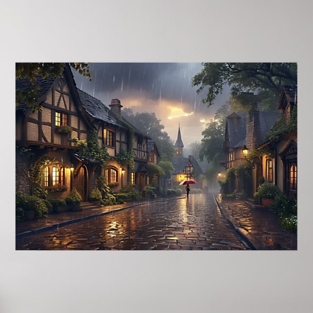 Póster Buenos días lluvioso (Frente)