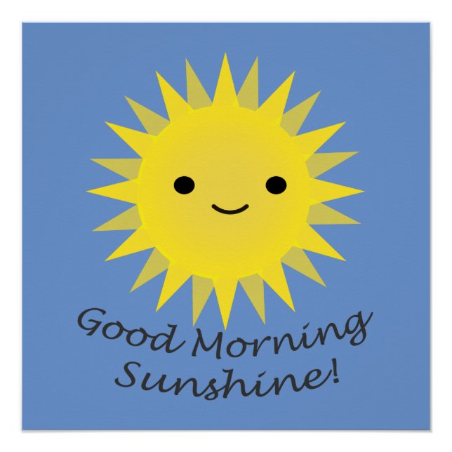 Póster Buenos días Sunshine Cute Kawaii Sun (Anverso)