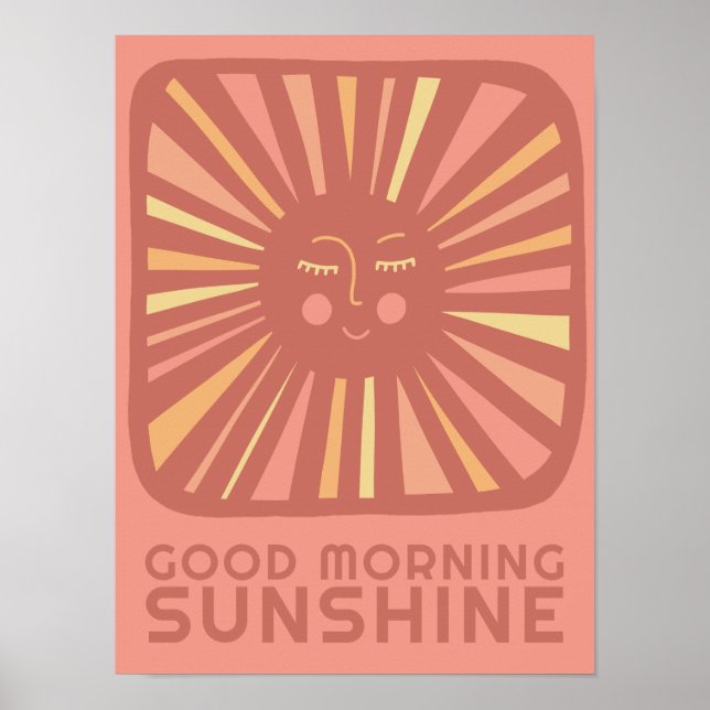 Póster Buenos días Sunshine Cute Sun Nursery Baby Room (Frente)