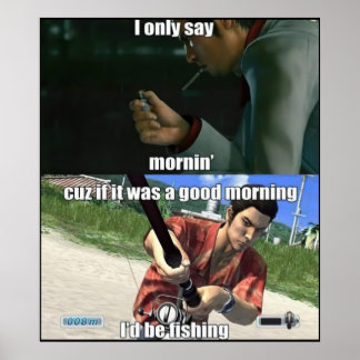 Póster Buenos días Yakuza Meme