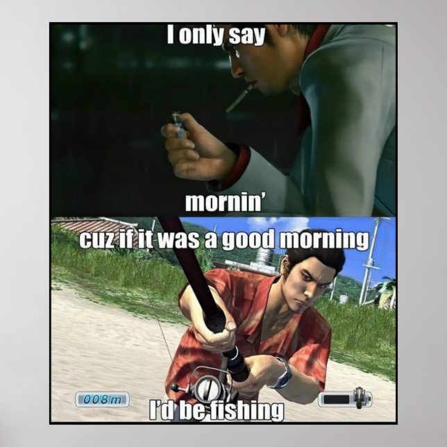Póster Buenos días Yakuza Meme (Frente)