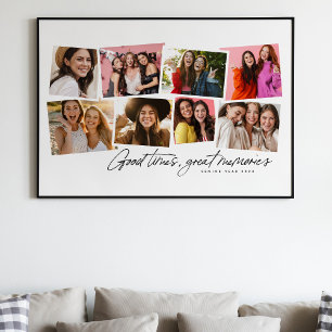 Póster Buenos momentos grandes recuerdos divertido collag