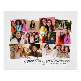 Póster Buenos momentos grandes recuerdos divertido collag
