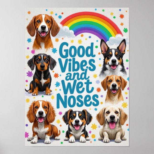 Póster Buenos vibraciones y nueces húmedas Doodles juguet (Frente)