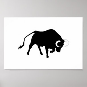 Póster BUEY, moggy, ganado, vaca, corrida, corrida,