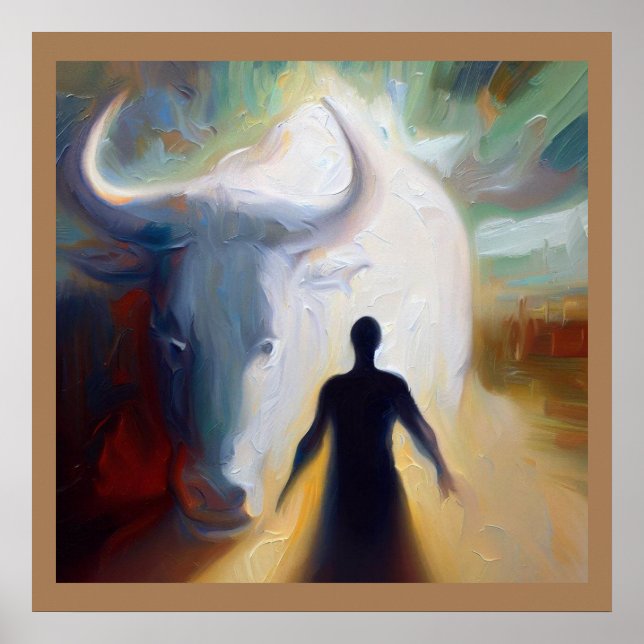 Póster Búfalo animal espiritual 2 (Frente)