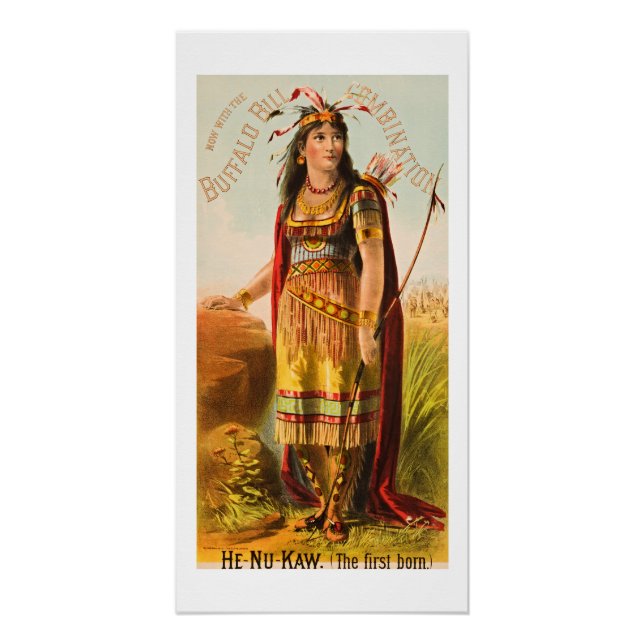 Póster Bufalo Bill Handsomest Indian Maiden de los años 1 (Anverso)
