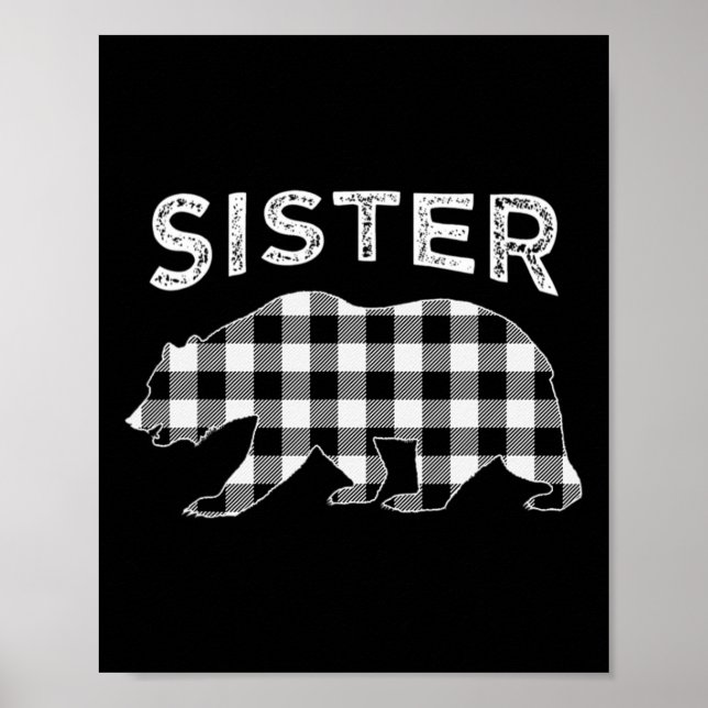 Póster Búfalo Blanco Y Negro Toco A Hermana Bear Christma (Frente)