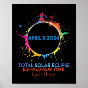 Póster Búfalo De Eclipse Solar Total Nueva York 2024 Yo E