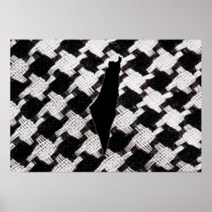 Póster Bufanda de Palestina con el poster del mapa