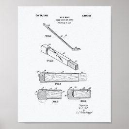 Póster Búfer de palo de hockey 1927 - Libro blanco