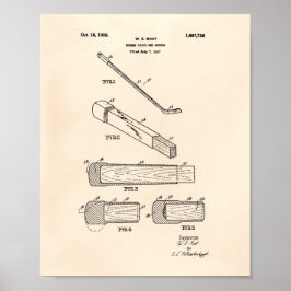 Póster Búfer de palo de hockey 1927 - Peper antiguo