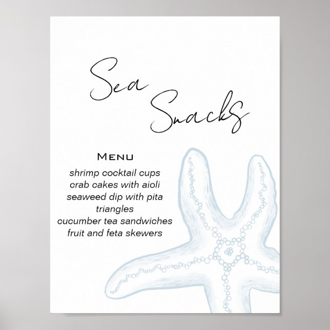 Póster Bufet de Comida para Baby Shower Hasta Luego Bebe (Frente)