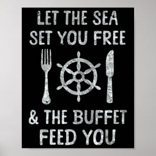 Póster Bufet Divertido de Crucero Comida Amante de la Com