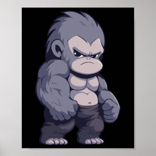 Póster Buff Alpha Silverback Gorilla Ape Diseño Bote Go