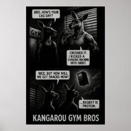 Póster Buff Kangaroo Gym Bros Comic