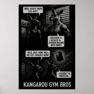 Póster Buff Kangaroo Gym Bros Comic