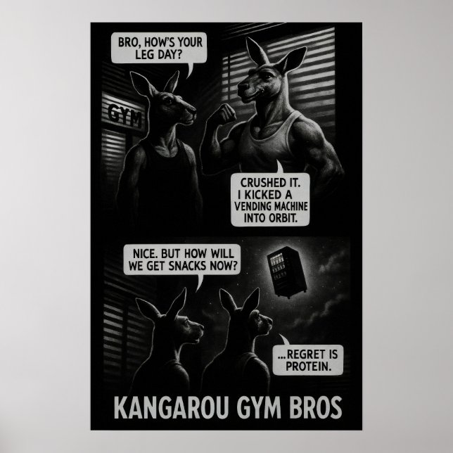 Póster Buff Kangaroo Gym Bros Comic (Frente)