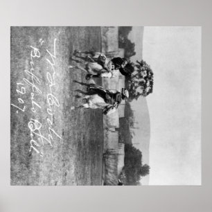 Póster "Buffalo Bill" Cody Riding Horse next to Native