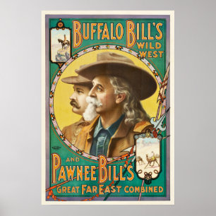 Póster Buffalo Bill y Pawnee Bill Wild West Show Poster