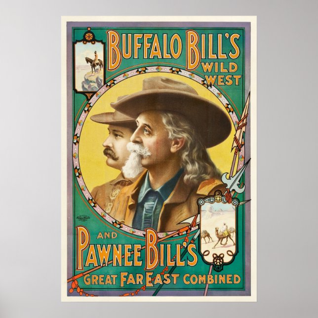 Póster Buffalo Bill y Pawnee Bill Wild West Show Poster (Frente)