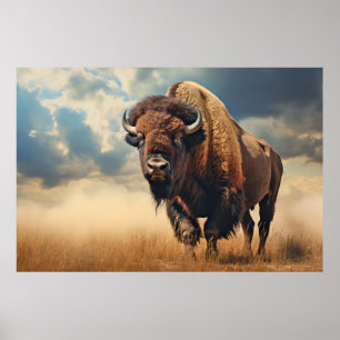 Póster Buffalo Bison Animal Wilderness Colorness