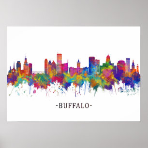 Póster Buffalo New York Skyline
