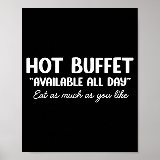 Póster Buffet Caliente Disponible Todo el Día Coma Tanto  (Frente)