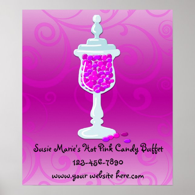 Póster Buffet de vaina rosada caliente Fuchsia (Frente)