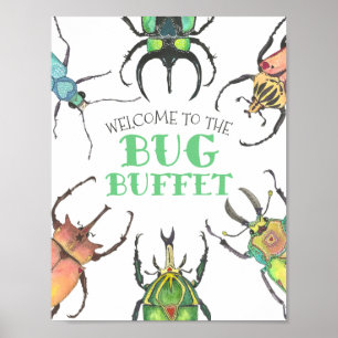 Póster Bug Buffet Party Food Table Frameable Poster