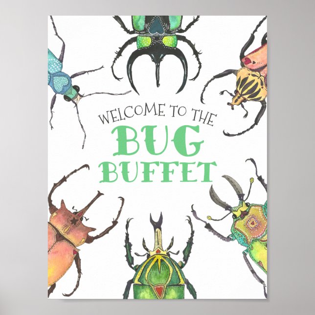Póster Bug Buffet Party Food Table Frameable Poster (Frente)